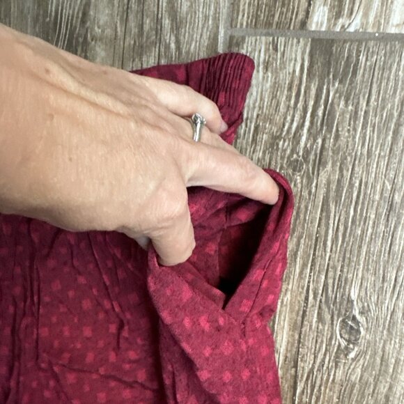 2/$18 SALE! Vintage Palazzo Wide Leg Pants Pink Geometric Boho Fairy Flowy M - Picture 5 of 11